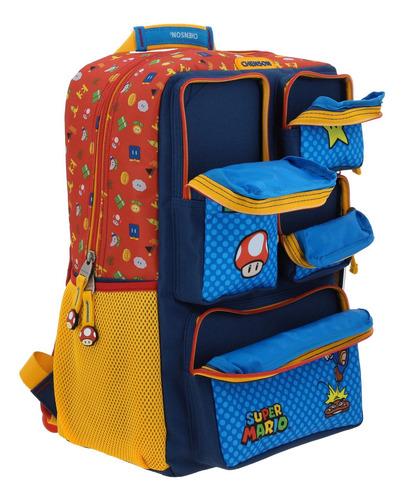 Mochila Mario Bros Onder Primaria Backpack Mb70508-9 Color M Multicolor Mario Bros