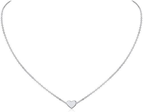 Imagen 7 de 8 de Collar Mujer Corazón Mini Minimalista Acero Inoxidable Moda