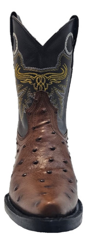 Bota Chihuahua Estilo Avestruz Color Nuéz