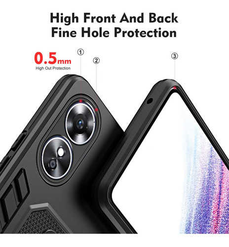 Funda Para Oppo A17/a17k, Soporte Metálico Anticolisión
