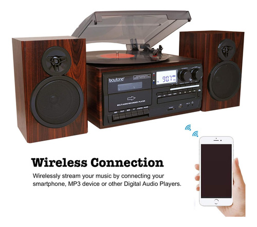 Boytone Bt-28mb, Bluetooth Classic Style Playtable Con 2 De