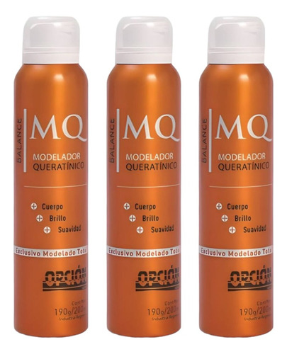 3 Spray Modelador Queratínico Opcion Aerosolc/keratina 200ml