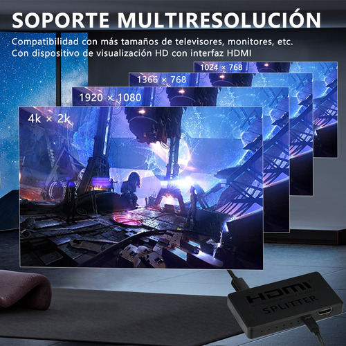 De Divisor Hdmi Splitter 1 En 4 3d 4k 1 Entrada 4 Salidas
