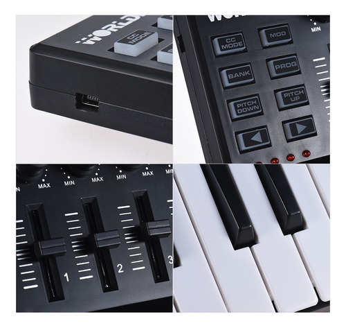 Teclado Midi Worlde Panda Pequeño Portátil Con Usb