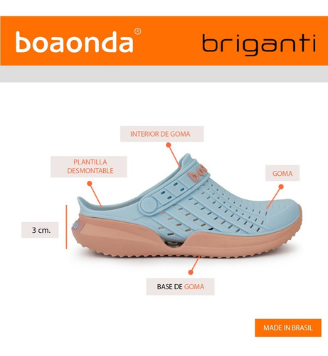 Imagen 7 de 10 de Zueco Mujer Goma Ojotas Boaonda Briganti Zapatillas Samoa