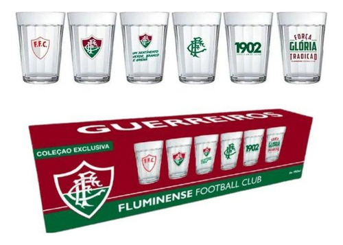 Kit Com 6 Copos Americano Coleção Fluminense 190ml