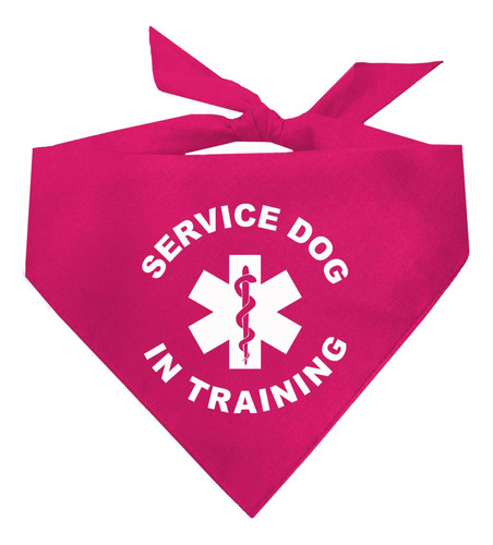 Bandana Para Perros De Servicio En Entrenamiento (rosa Fuert