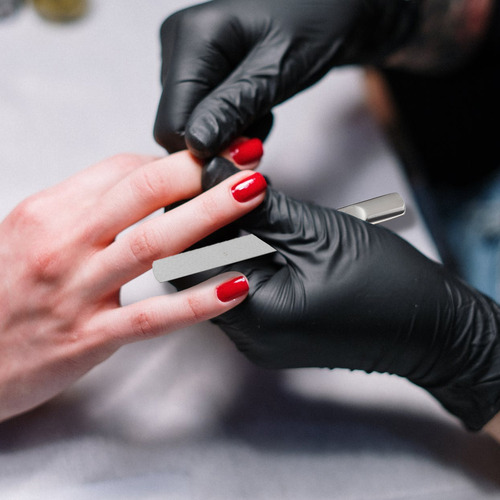 Lima De Uñas De Acero Inoxidable Con Funda De Piel Para Uñas