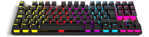 Teclado Mecánico Krom Kasic Tkl Rainbow 75 % Red Switch Color Del Teclado Negro