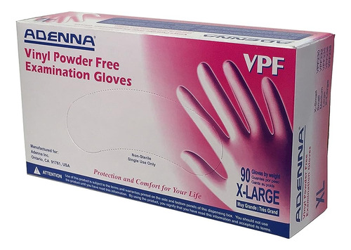 ~? Adenna Vpf238 Vpf 3.5 Mil Guantes De Examen Sin Polvo De 