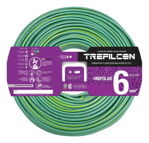 Cable Unipolar Normalizado Trefilcon 1 Mt - 6 Mm - Tierra