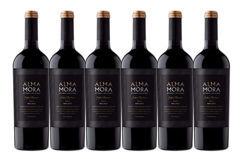 Vino Alma Mora Reserva Malbec X750cc Caja X6 + Regalo