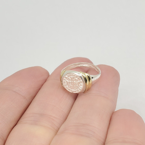 Imagen 3 de 9 de Anillo Plata Y Oro San Benito
