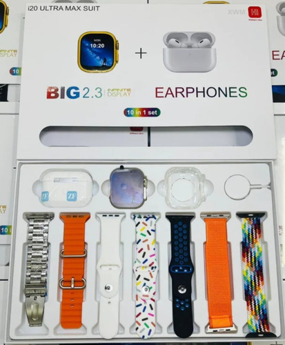 Smartwatch Hiwatch Plus i20 ULTRA MAX i20 ULTRA MAX SUIT display de 23" con caja color plateado