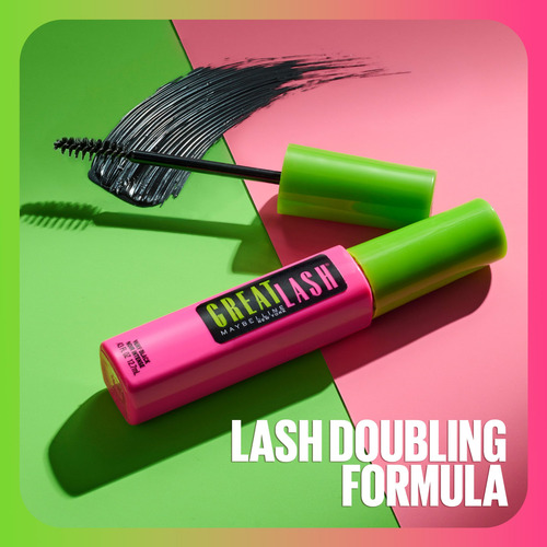 Máscara Maybelline Great Lash Big, Lavable, Muy Negra