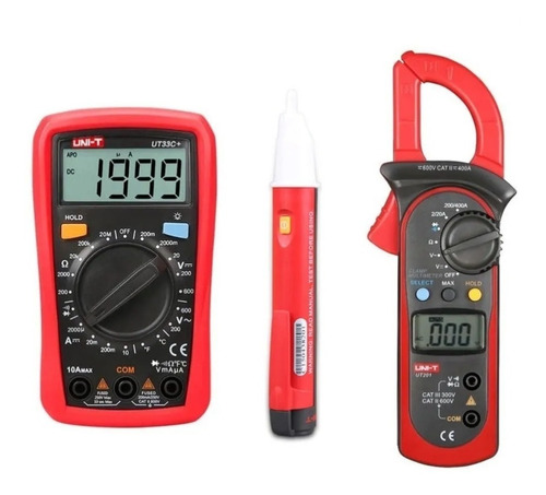 Uni-t Trio Pinza Ampr Ut201 + Detector Ut12a + Tester Ut33c+