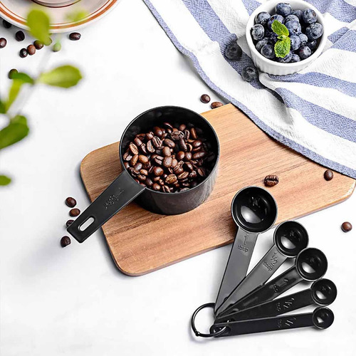 Eahsap x 10 Juego Cucharas Medidoras Tazas Medidoras Repostería Cocina Color Negro