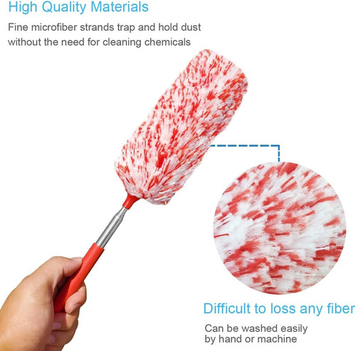 Juego De Plumeros Extensibles Limpieza Quitar Polvo Sacudir