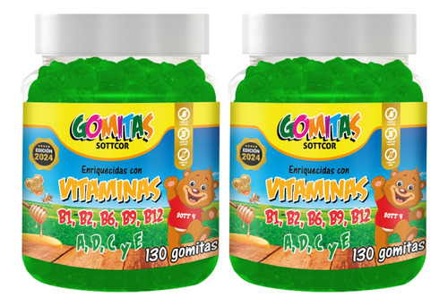 Multivitamina Para Niños Gomitas Sottcor 100g Chicle X2