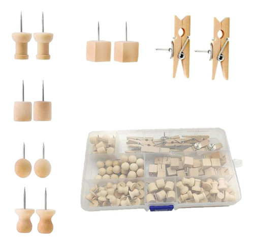 135x Tachinhas Kit Pinos De Madeira Para Marcação De Mapa