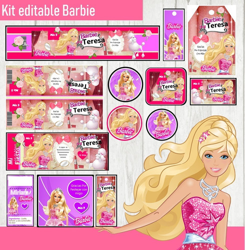 Kit Imprimible 3x1 Barbie 2 Candy Bar
