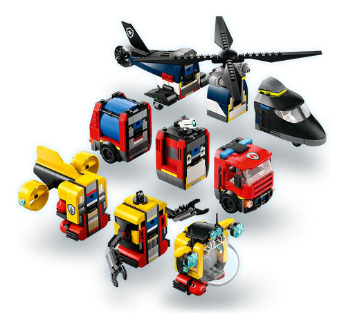 Lego City: helicóptero, caminhão de bombeiros e submarino 60462