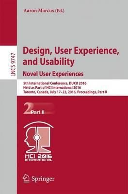 Libro Design, User Experience, And Usability: Novel User ...