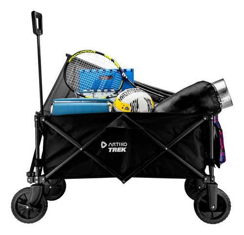 Carrinho Multiuso Dobrável Artiko Wagon Trek Portátil 100kg Cor Preto