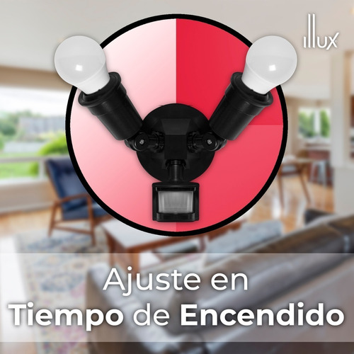 Lampara 300w Con Sensor De Movimiento Exterior + 4 Focos Led Estructura Luz cálida
