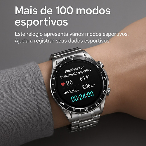 Relógios Inteligente Prata Smartwatches Resistente Bluetooth Prata Prata Prata