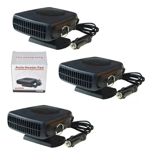 Pack X3 Calefactor Portátil Para Auto Camioneta 12v 150w