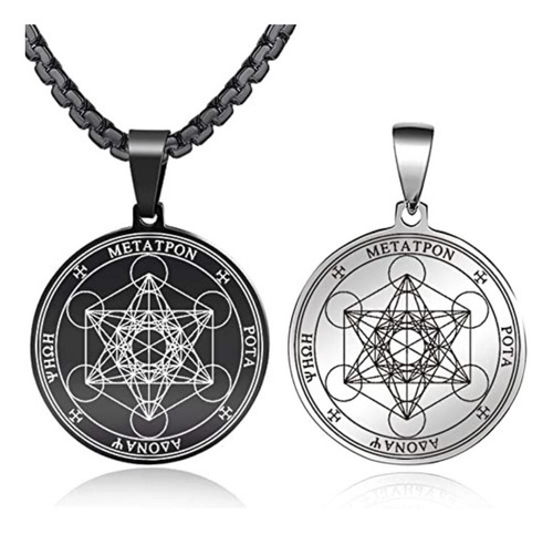 Collar Cubo Metatron Amuleto Geometría Sagrada X2 Y A