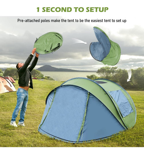 Tienda Pop Up Hikerbro Para 4 Personas Impermeable