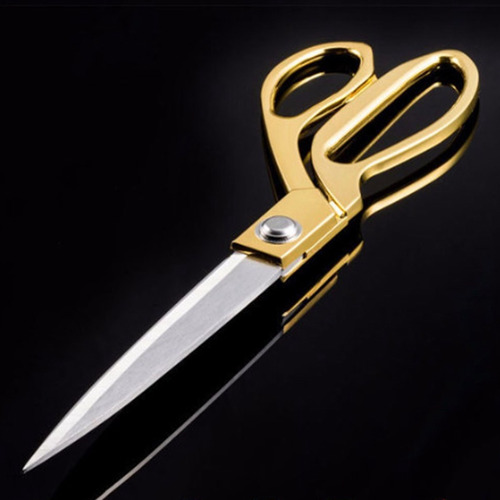 1 Tesoura Alfaiate Profissional Tecido Aço Inox Grande Cor Dourado