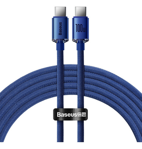 Cable Usb-c A Usb-c 2m Notebook Celular Color Azul Baseus