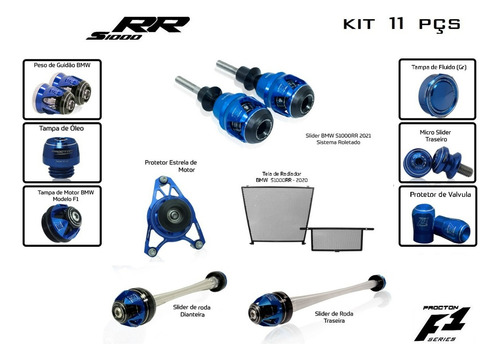 Kit Slider F1 Procton Racing Bmw S1000rr 2020 A 2022 - 11pçs