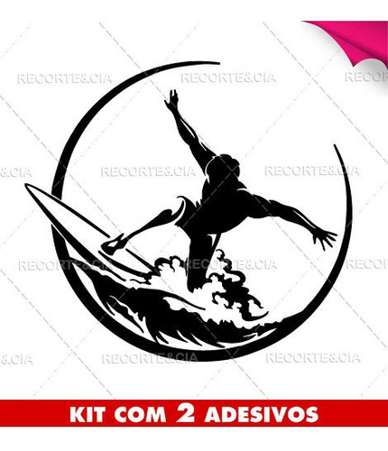 Adesivo Surf Surfista Surfando Prancha Surf Shape Parafina