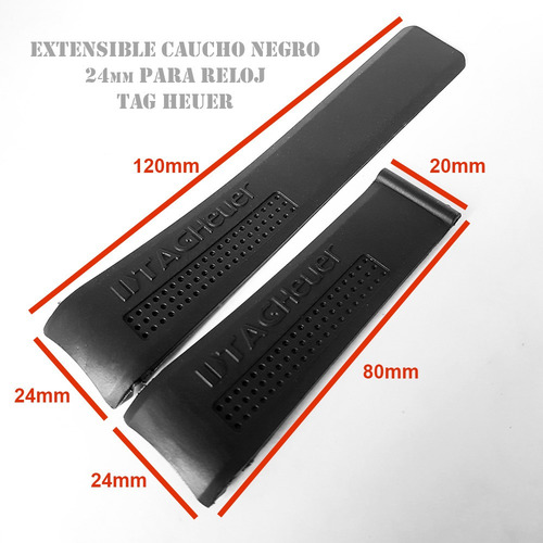 Extensible Negro 24mm Logo Horizontal Compatible Tag Heuer