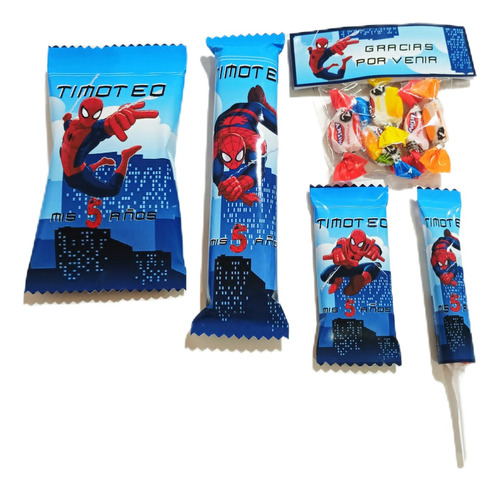 Candy Bar Personalizado Spiderman 20 Chicos 