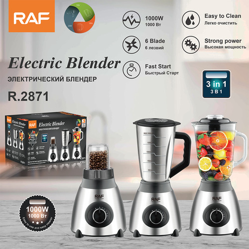 Licuadora Multifuncion 3en1 2.5l 1000w Raf