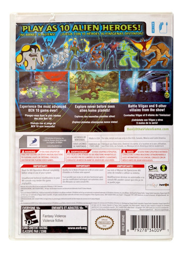 Ben 10 Alien Force Vilgax Attacks Nintendo Wii (Reacondicionado)