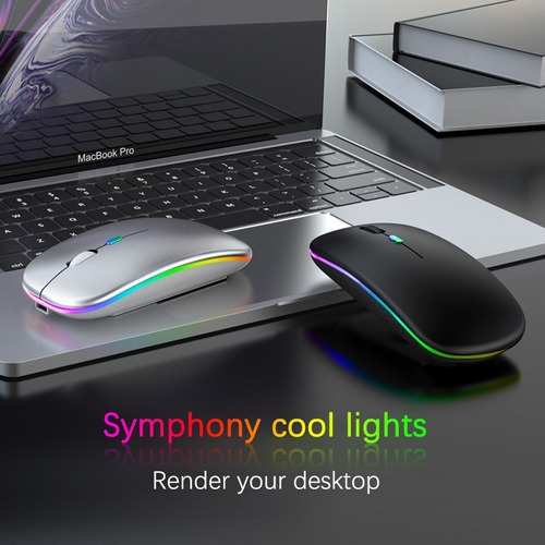 Mouse Mk6800 Sem Fio Recarregável Led Carregador Bateria Cor Preto Preto
