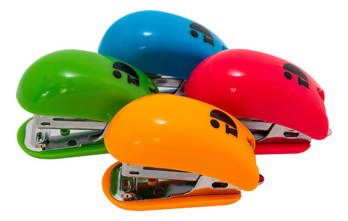 Mini Grampeador 12 Folhas - Em 4 Cores(display C/12un.)