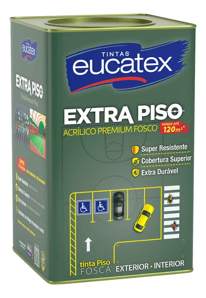 Tinta Eucatex Extra Piso Premium 18 Acabamento Fosco Cor Cinza Escuro | Lata 18 Litros