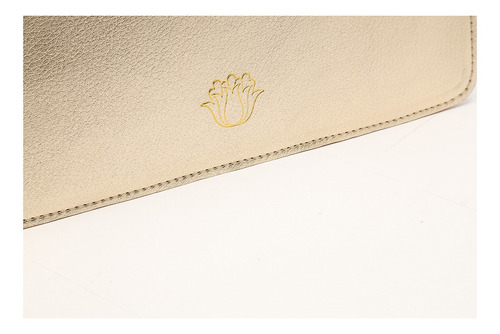 Imagem 3 de 4 de Bolsa Feminina Clutch Alça De Mão Dourado - My Shoes