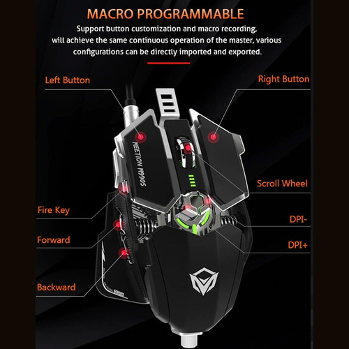 Mouse Gamer Meetion 8 Botones 4000dpi M990s