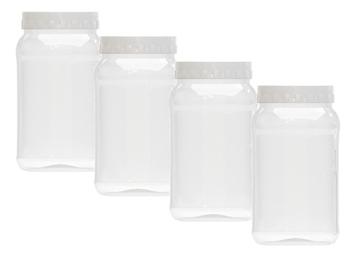 Envase Plástico Cilindro Frasco Frasco Con Tapa 500ml 10pz