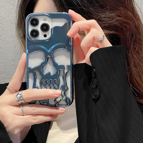 Capa Para iPhone Da Série Particular, Caveira Galvanizada,