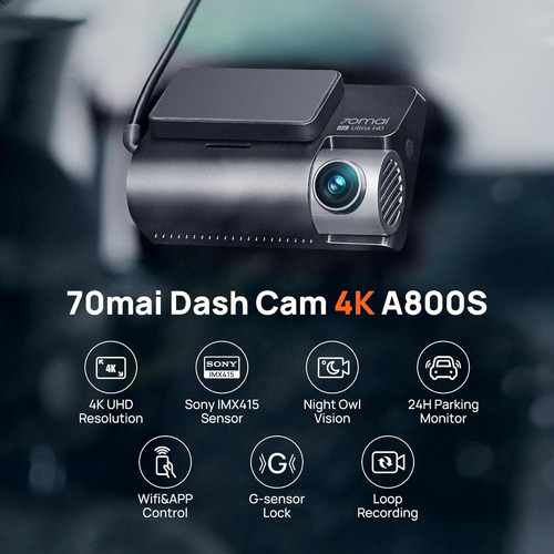 70mai 4k Dash Cam Front And Rear With Starvis, Built In 5...