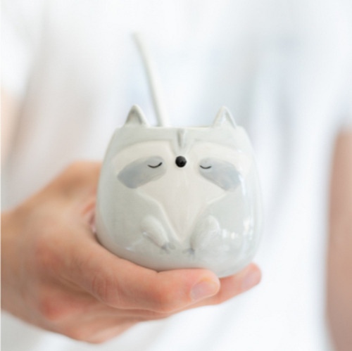 Imagen 2 de 2 de Mate De Ceramica Mapache
